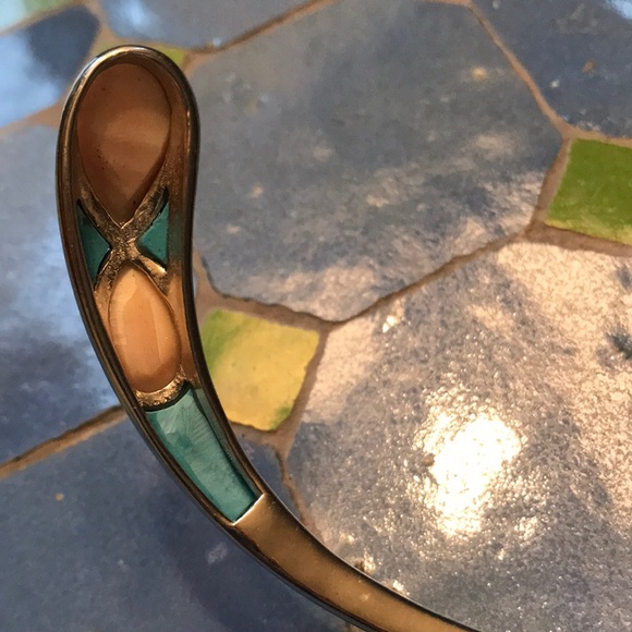 Moderne ART form 925 turquoise/quartz necklace, snakey, SW, free form, boho - Picture 6 of 6